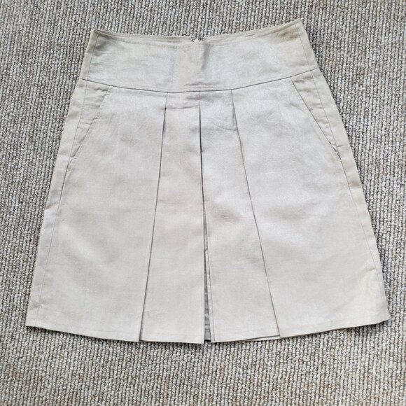 Pleated Linen Skirt Women's 4 DKNY - Picture 1 of 5